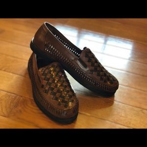 Men’s Deer Stag Black and Brown Leather Loafers